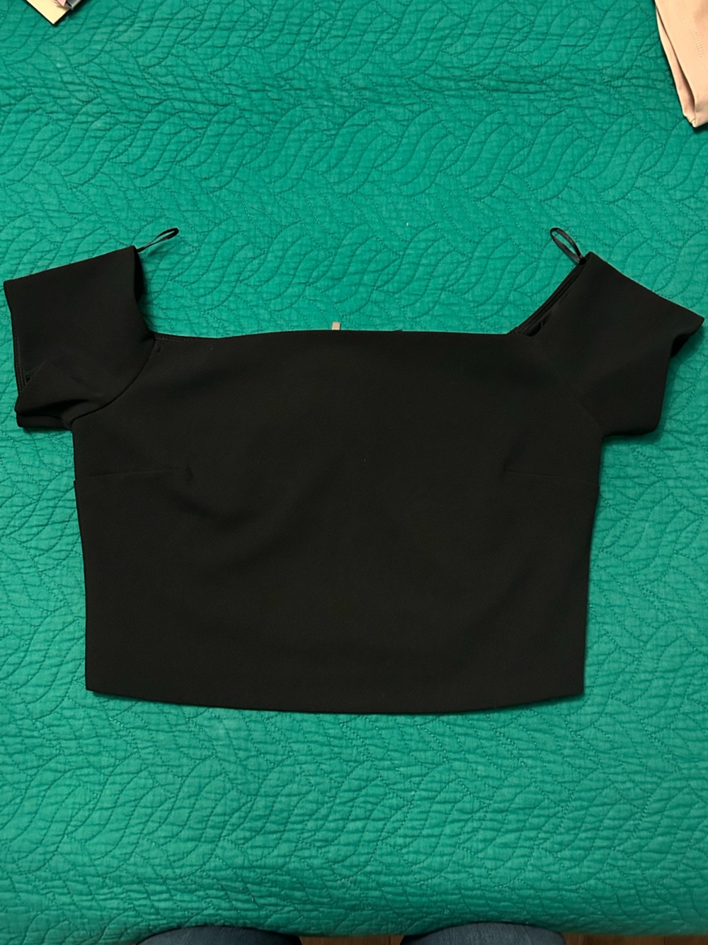DYNAMITE - Black Off-Shoulder Crop Top